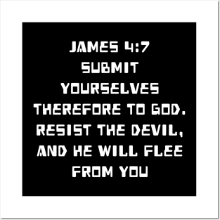 James 4:7 King James Version (KJV) Bible Verse Typography Posters and Art